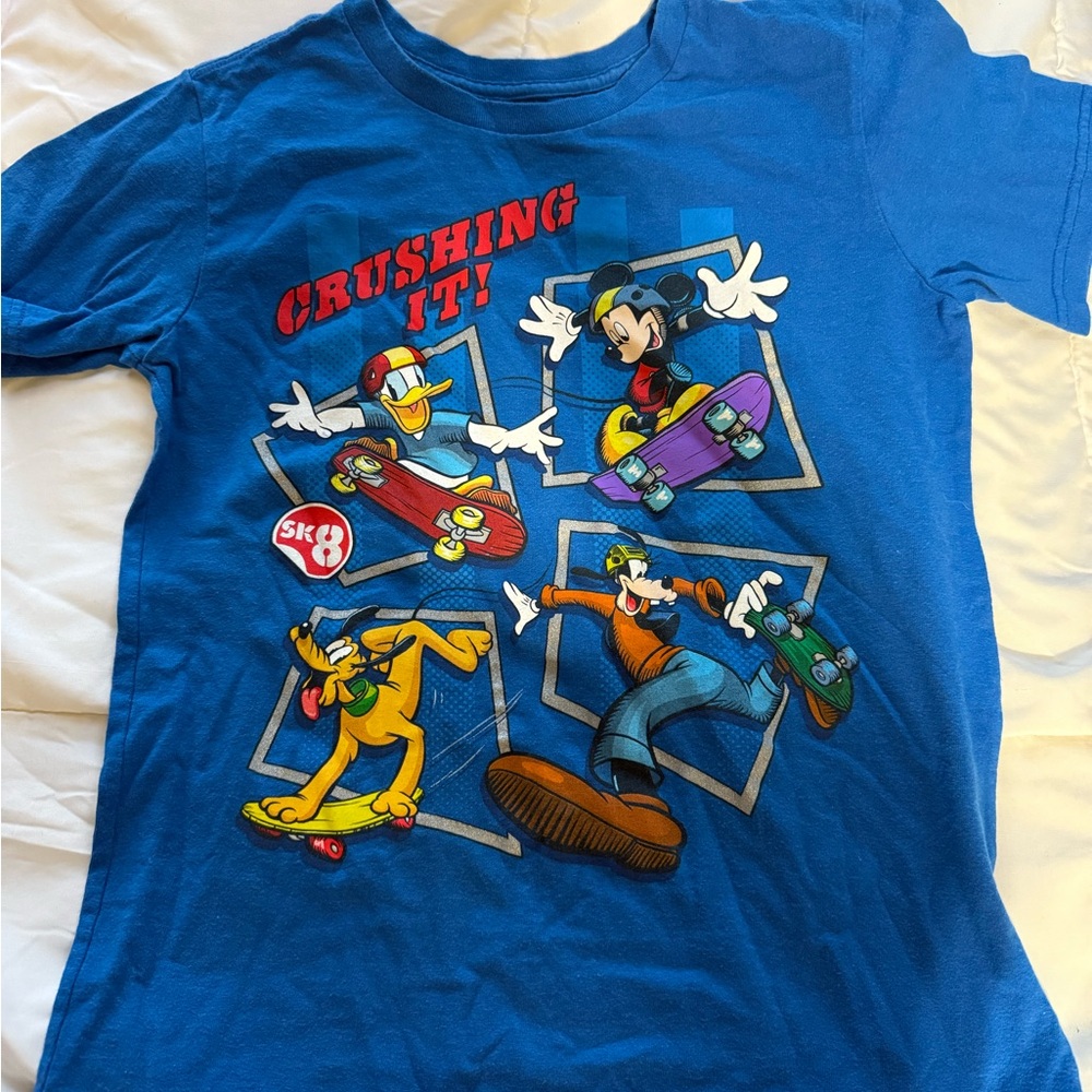 Disney Mickey, Goofy, Pluto Boys Cotton Short Sleeve Tee Skate Boarding